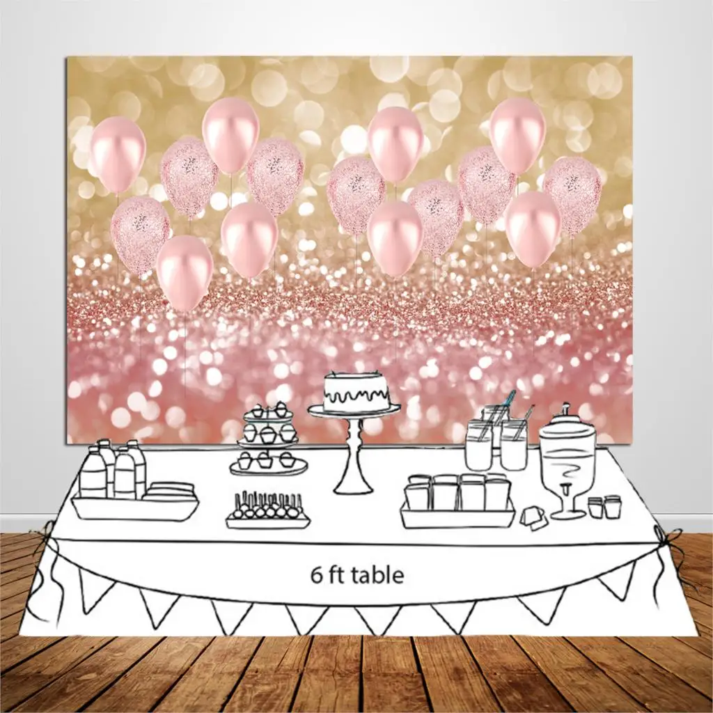 Pink Balloons Birthday Photo Booth Party Background Vinyl Glitter Photography Backdrop W-1786 | Электроника
