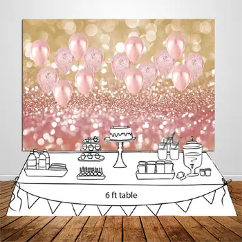 

Pink Balloons Birthday Photo Booth Party Background Vinyl Glitter Photography Backdrop W-1786