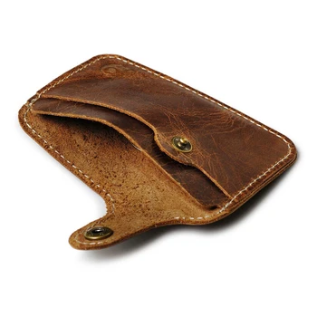 

Bus Card Holder Door Key Case Drivers License Wallet Men Cowhide Credit Card Holder Cover Slim Genuine Leather Single Card Purse