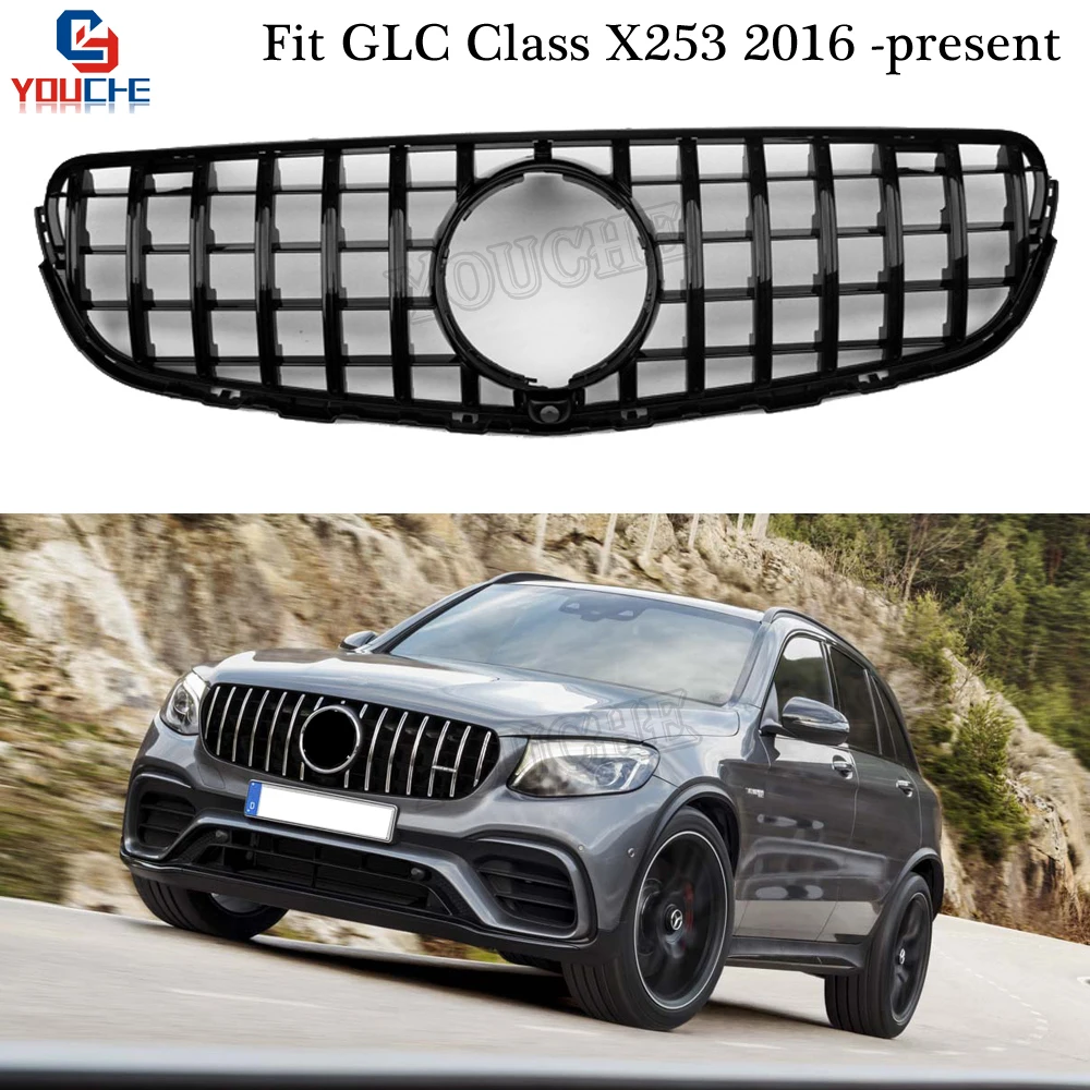 X253 AMG Style Grill GT R Front Bumper Grille Mesh For Mercedes GLC