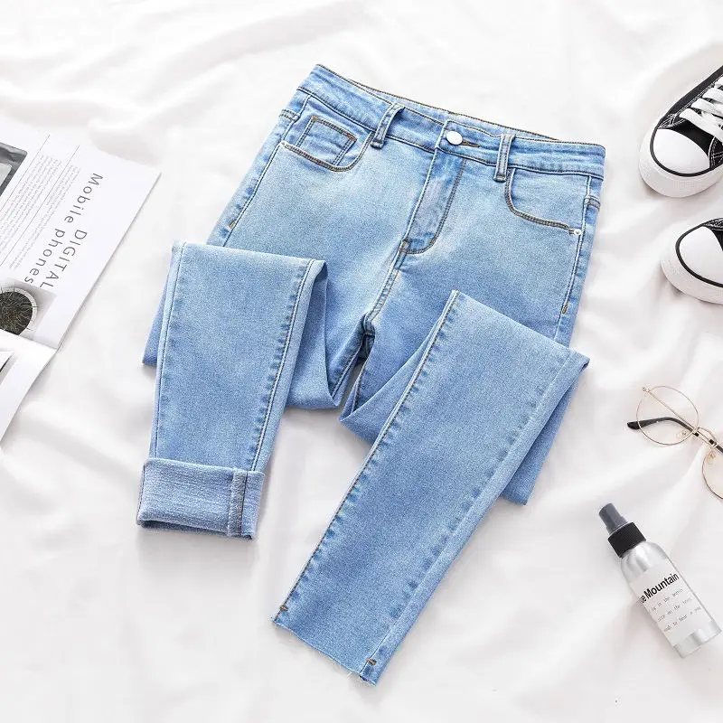 

Vintage High Waist Jeans Women Stretch Slim Boyfriend Skinny Jeans Femme Streetwear Plus Size Black Mom Jeans Women Denim Q1236