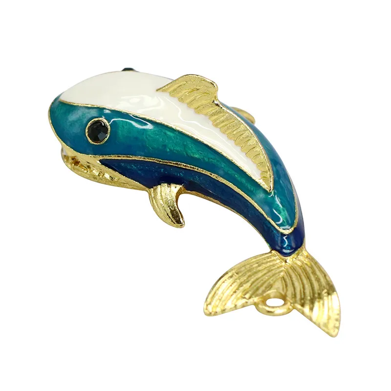 USB флеш-накопитель с кристаллами и бриллиантами, объем в реальном времени, 16 ГБ, 32 ГБ, 64 ГБ, USB 2,0, ожерелье, ювелирное изделие, диск для хранения, USB флешка - Цвет: Blue Fish