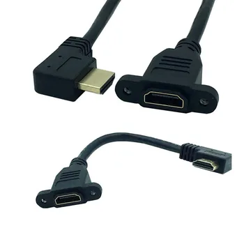 

15CM HDMI 2.0 4K*2k Cable 60Hz HDMI 2.0V v2.0 Right Left Up Down angle male to female panel mount with screws HD extension cable