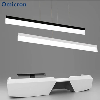 

Omicron Modern LED Pendant Lights White Black Metal Body Minimalism Long Strip Lamp Decoration Pendant Lights For Study Room