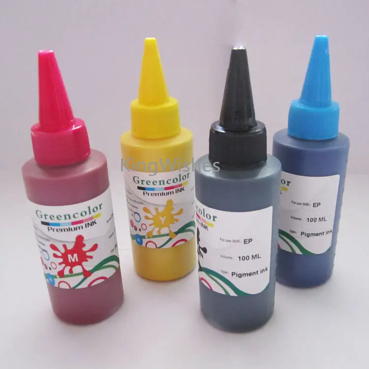 

4PCS T1301-T1304 Pigment Ink For Epson WF-7015 WF-7515 WF-7525 WF-3010DW WF-3520DWF WF-3530DTWF WF-3540DTWF BK M Y C