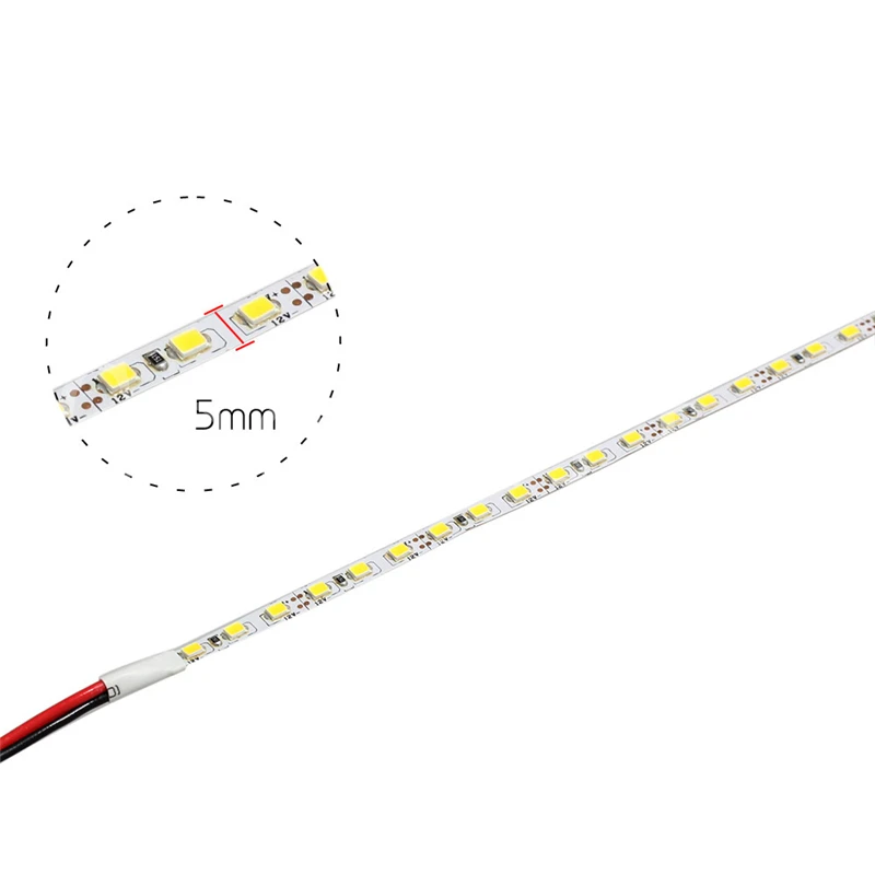 5 мм узкий ширина DC12V Светодиодный светильник 2835 120 светодиодный/м 5 метров Гибкая лента светильник белый, теплый белый, синий, зеленый, красный IP20 не водонепроницаемый