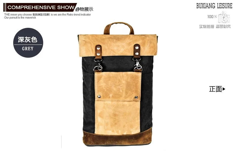 Мужские винтажные рюкзаки для путешествий, повседневный дорожный рюкзак из воловьей кожи для мужчин, толстая Холщовая Сумка, школьный рюкзак, сумки