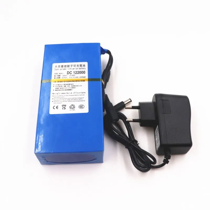 Новинка DC 12V 20000mAh литиевые перезаряжаемые батареи 12,6 v 20Ah для беспроводной камеры беспроводной инфракрасный детектор+ зарядное устройство