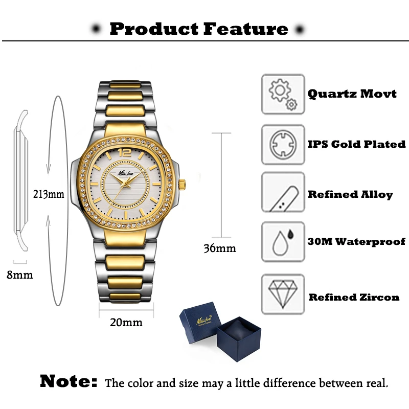 MISSFOX Бестселлер часы дропшиппинг Новинка горячие продажи стоимость блестящие часы Bling Hodinky Золотые женские часы «арабский номер» часы