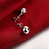 DOTEFFIL 925 Sterling Silver 8/10/12mm Round Smooth Solid Bead Ball Stud Earrings For Women Wedding Engagement Party Jewelry ► Photo 2/6