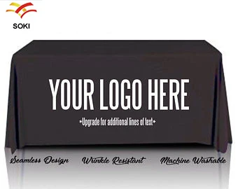 

Wedding banquet trade show table clothes 6ft for home custom logo stretch table cover for promotion