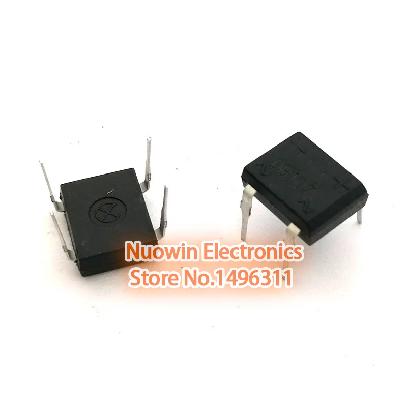 

100PCS DB107 dip4 dip 1A 1000V Single Phases Diode Rectifier Bridge