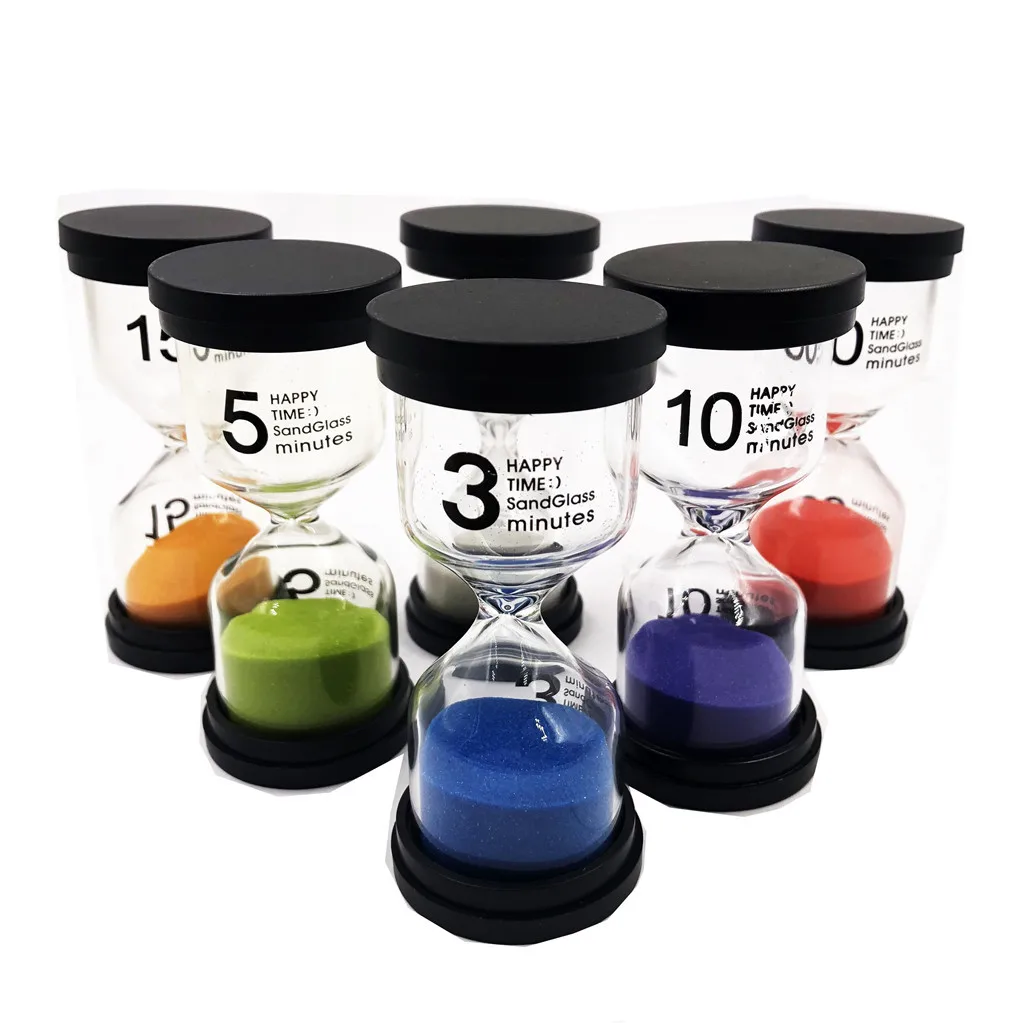 

6pcs kitchen timer egg cooking timers 1min / 3mins / 5mins / 10mins / 15mins /30mi Sand Timer 6 Colors Hourglass Timer
