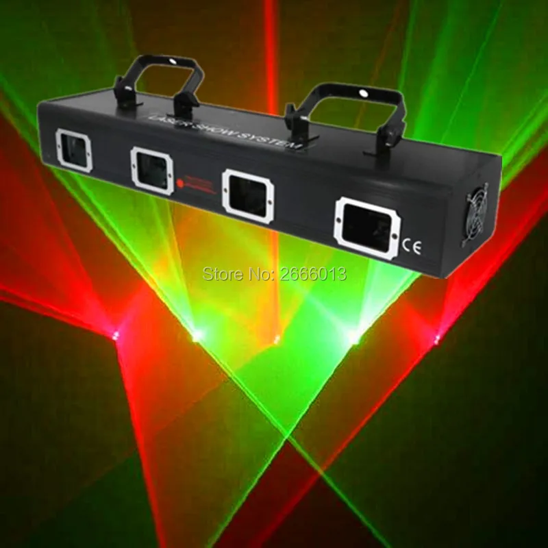 

Niugul Professional 4 Lens RG Laser/Red Green Color Scan Stage Light/ DJ Dance Party Flash Show Disco Christmas Laser projector
