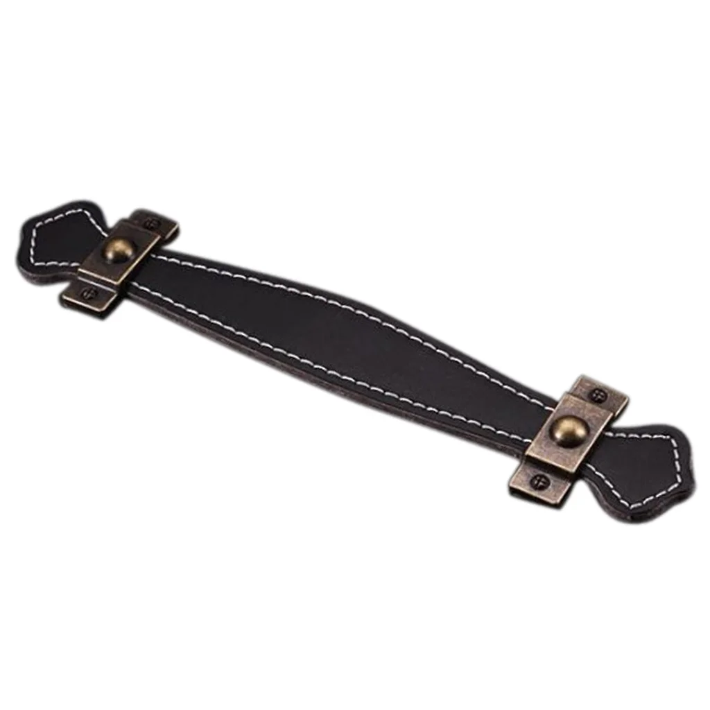 Artificial Leather Cabinet Handles Furniture Wardrobe Drawer Dresser Pulls Knobs, 6 Sizes Choices
