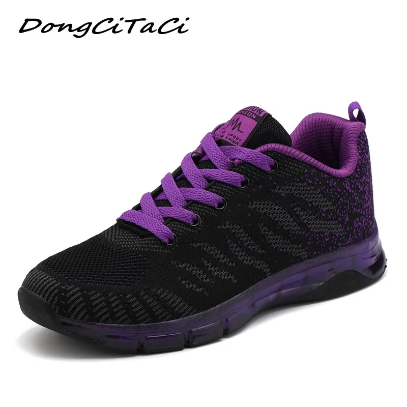

DongCiTaCi 2019 Women Casual Flat Sneakers Shoes Woman Breathable Student Outdoor Walking Shoes Mesh Lace up Vulcanize Shoes