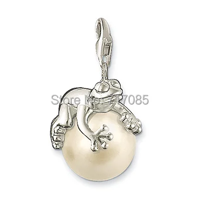 Gorgeous 925 Sterling Silver Frog with pearl charm Pendant TS wholesale free shipping | Украшения и аксессуары