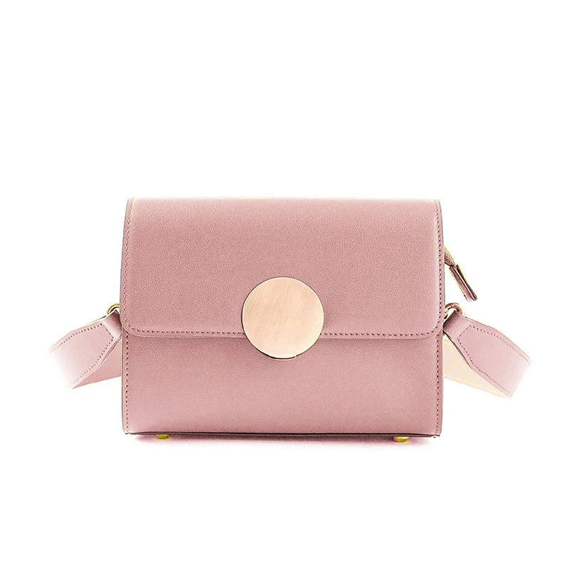 

LOEIL Fashion leather small square bag simple wild tide girl Messenger bag personality wide shoulder strap
