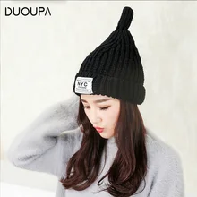 Selling Korean Coarse Wool Hat Fashion Hand Warm Knitted Wool Tip Hat Lady Witch Pacifier Hat Selling Korean Coarse Wool Hat Fashion Hand Warm Knitted Wool Tip Hat Lady Witch Pacifier Hat