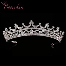 Элегантные новые серебряные свадебные диадемы со стразами, свадебные аксессуары, тиара RE3182