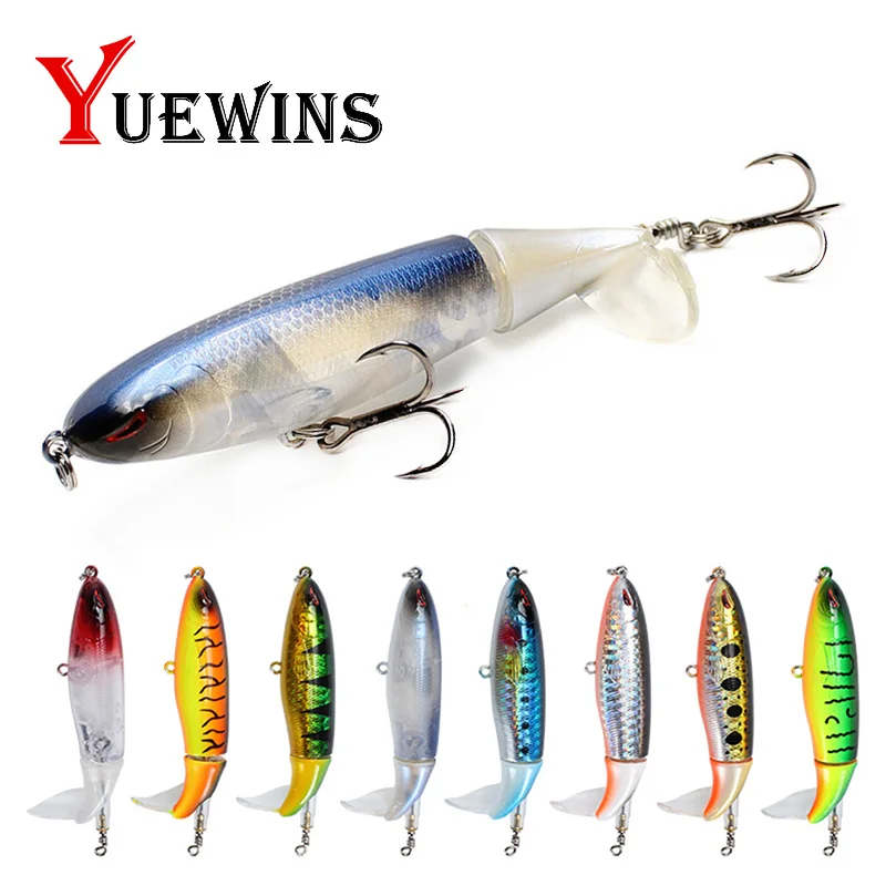 

Whopper Popper 9.5cm 13.8g Floating Popper Fishing Lure Topwater Artificial Bait Pencil Fishing Tackle Soft Rotating Tail TP1055