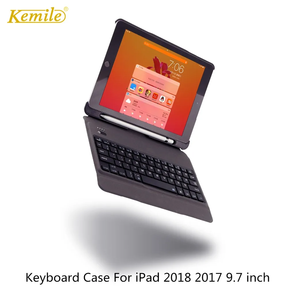 Чехол для iPad 6th 9,7 дюймов Съемная клавиатура W Карандаш Держатель подставка кожаный чехол для iPad 9,7 чехол клавиатура A1893 A1954