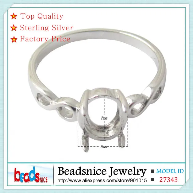 

Beadsnice ID27343 oval semi mount ring settings of jewelry accessories diy silver ring oval cut setting for engagement ring