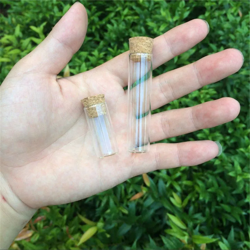 3ml 6ml Mini Glass Jars with Corks wide-mouth Bottles Jar Storage Bottles for Sand Liquid Food Bottles 100 pcs 5