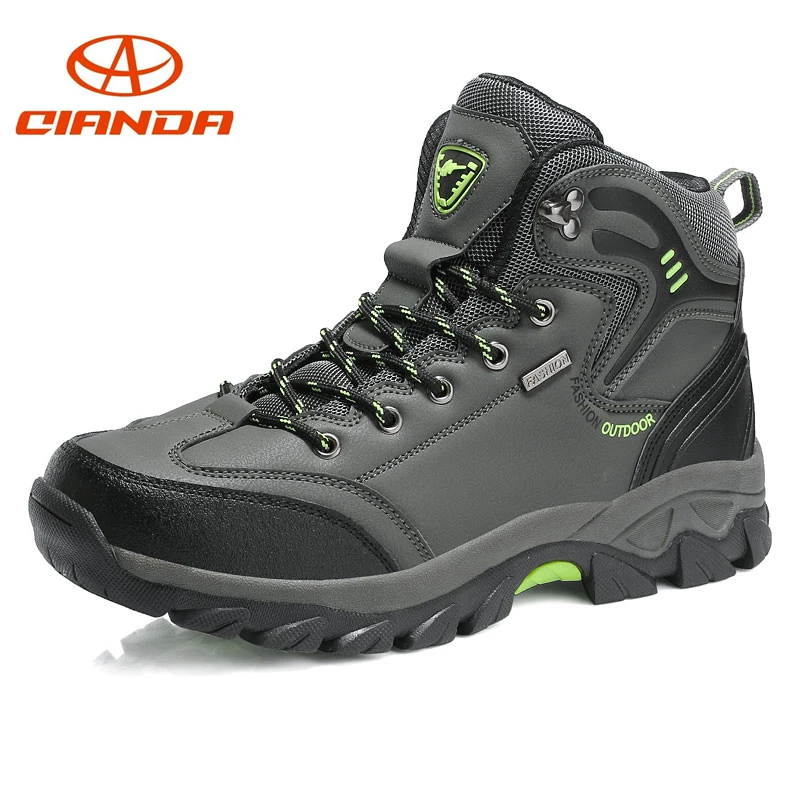 

Profession Big Size Brand Hiking Shoes Leather Trekking Boots On-slip Wear Resistant Mountain Outdoor Climbing Men Shoes US7-11