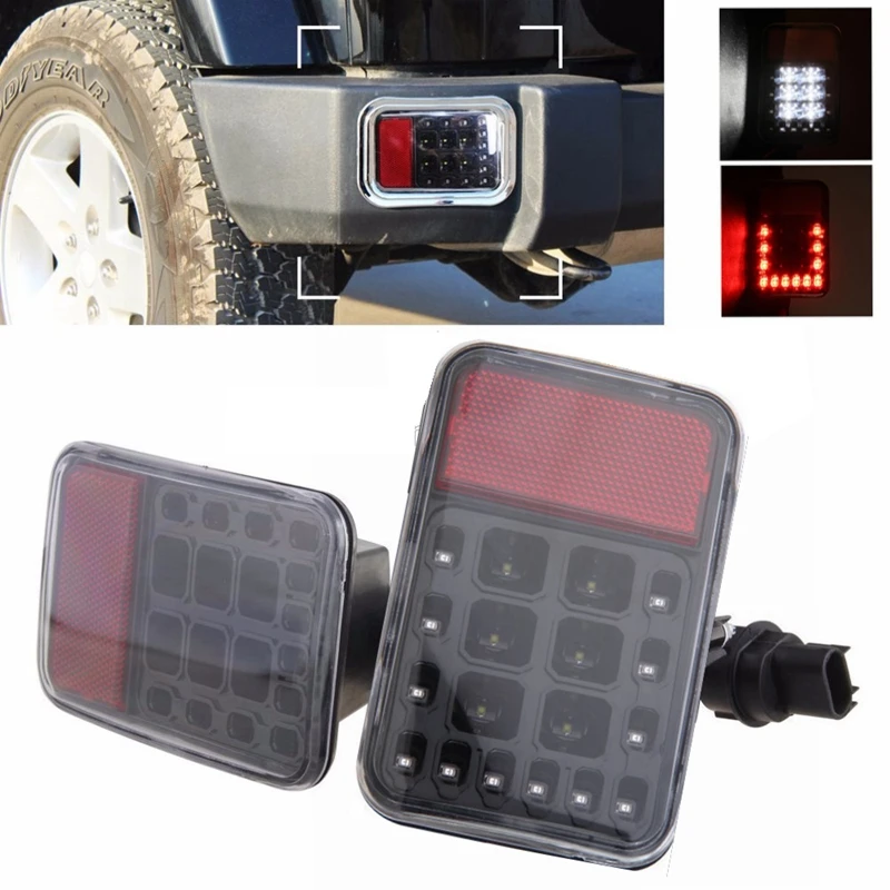 For 07 15 Jeep Wrangler JK LED Tail Rear Back Bumper Light Back up