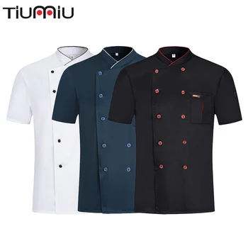

Unisex Chef Restaurant Uniform Party Work Clothes Comfortable Hotel Shirt Jaleco Wholesale Kitchen Logo Custom Barbers Overalls