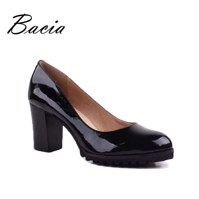 

Bacia High Quality Genuine Leather Oxford Shoes For Women Slip-on Office Ladies Shoes Casual Round Toe Heels Women Shoes