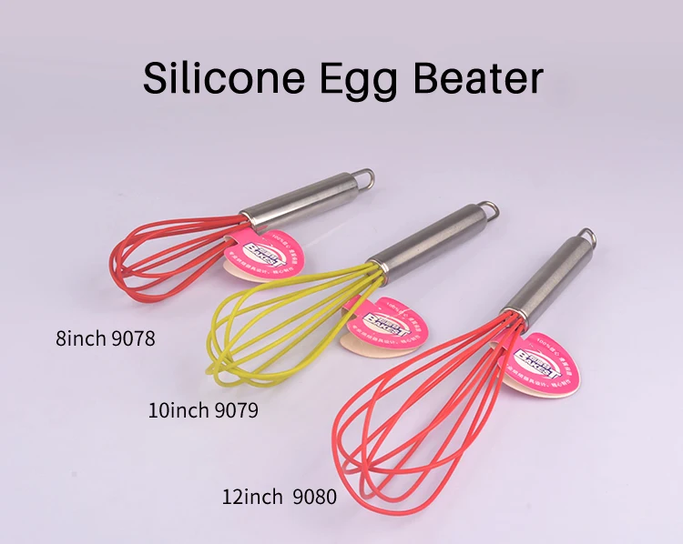 BAKEST 2pcs per lot Silicone Egg Beater With Stainless Steel Handle Hot