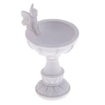 

Dolls House Miniature Garden Bird Bath Fountain Statue with Angel 1:12th