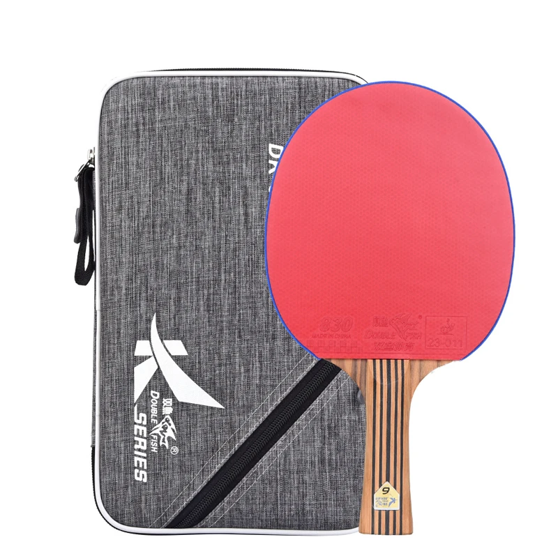 Baratos Nuevo doble pescado 7 capas de raqueta de tenis de mesa de ping pong paletas raqueta bate DK 6 acampanada larga manejar con polaco textura de