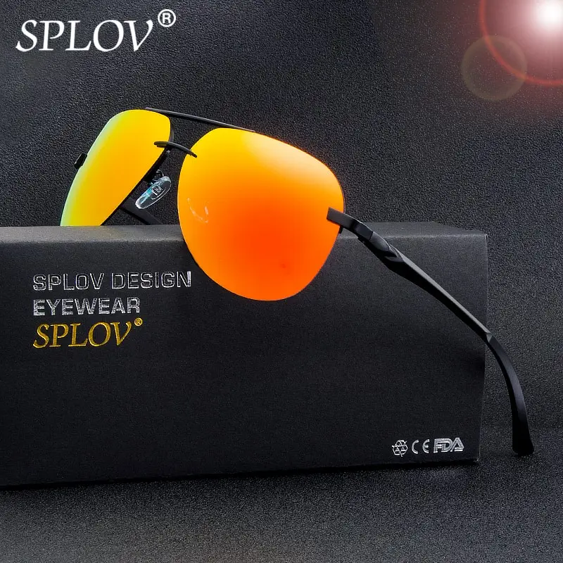 

SPLOV Aluminum Magnesium Polarized Sunglasses for Men Women Aviation Mirrored Sun Glasses Classic Driver Eyewear De Sol