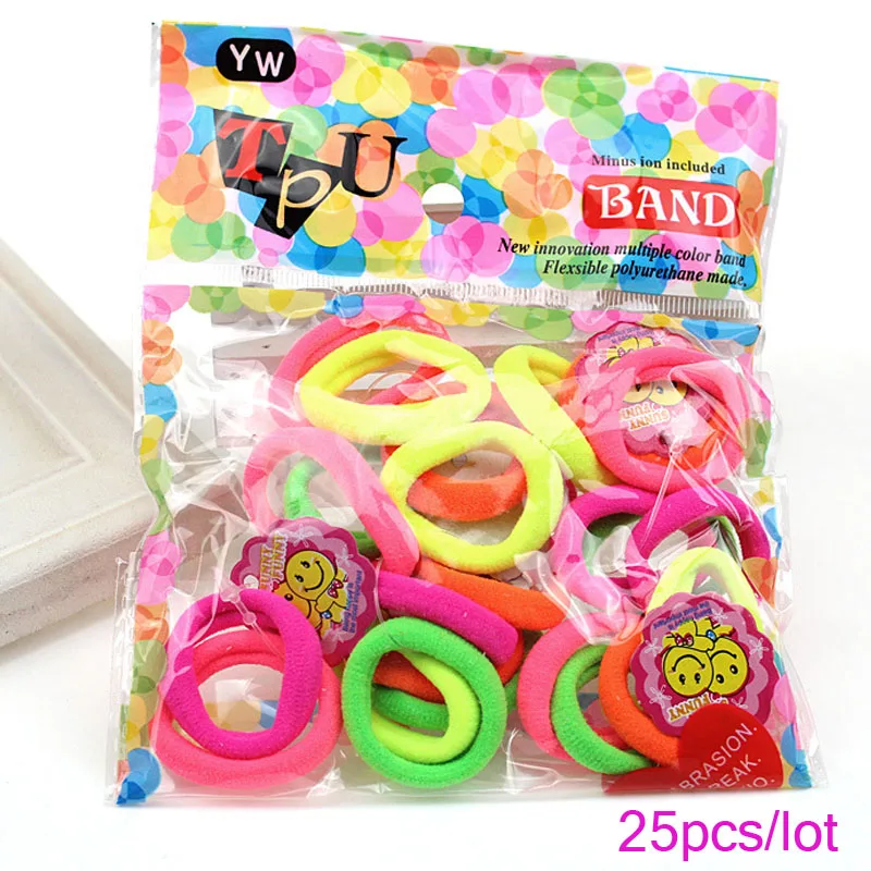 

25pcs/bag 2019 New Fashion Child Baby Kids Ponytail Holders Hair Accessories For Girl Headwear Rubber Hair Band Tie Gum