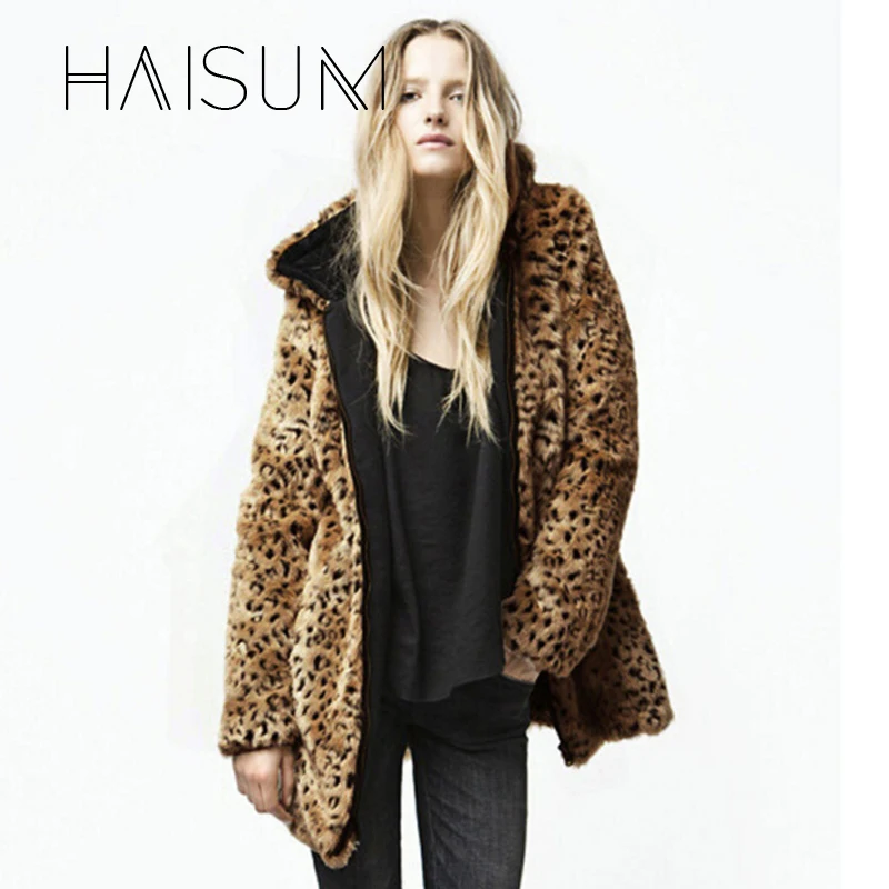 

Women's Faux Fur Coat Winter Warm Leopard Imitation Fox Fur Short Hat Young Lady 2018 New Comfortable Brand Luxury Nv029