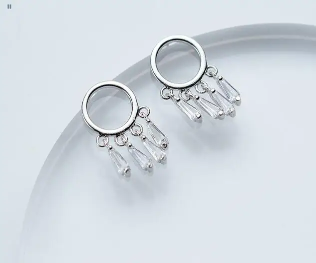 Модная Дамская 100% реальные. 925 стерлингового серебра Fine Jewelry геометрический