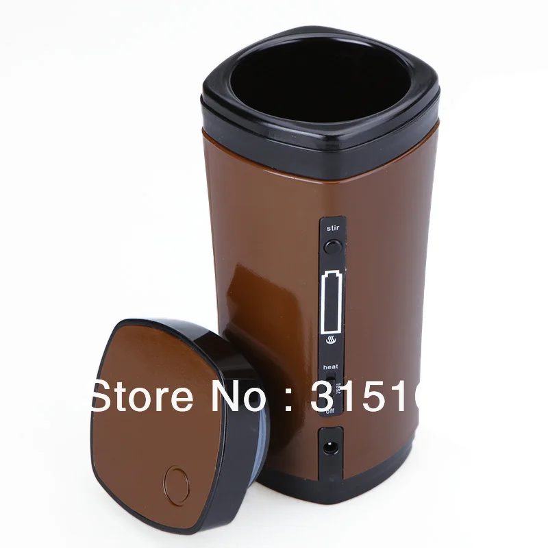 Free Shipping Rechargeable USB Powered Coffee Tea Cup Mug Warmer Automatic Stirring Brown | Дом и сад