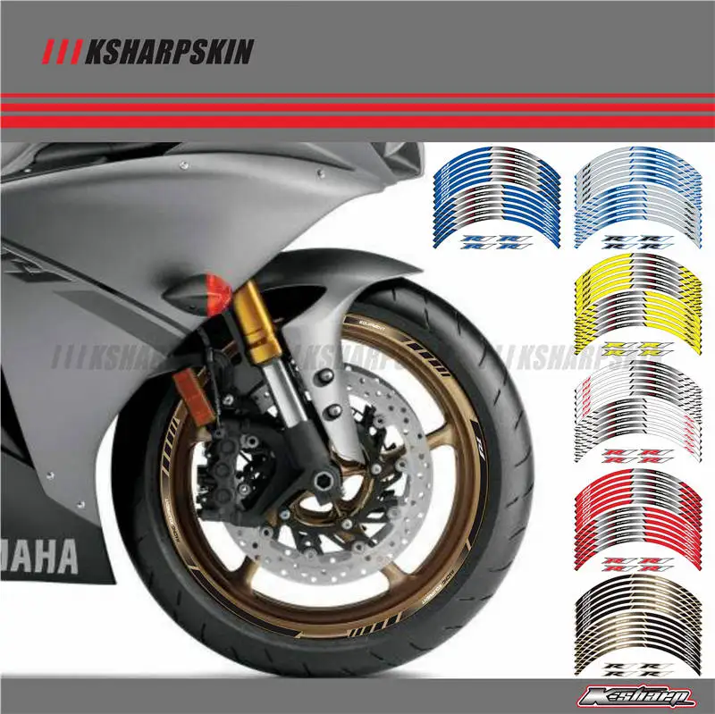 

12 X Thick Edge Outer Rim Sticker Stripe Wheel Decals FIT YAMAHA YZF R1 YZF1000 YZF-R1