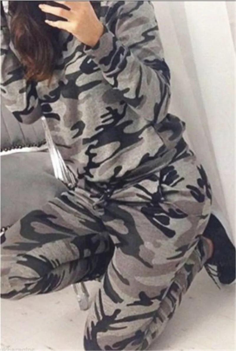 

camp camouflage design Suit Set 2020 Women Tracksuit Two-piece Sport Style Outfit Jogging Sweatshirt Fitness Lounge Sportwear
