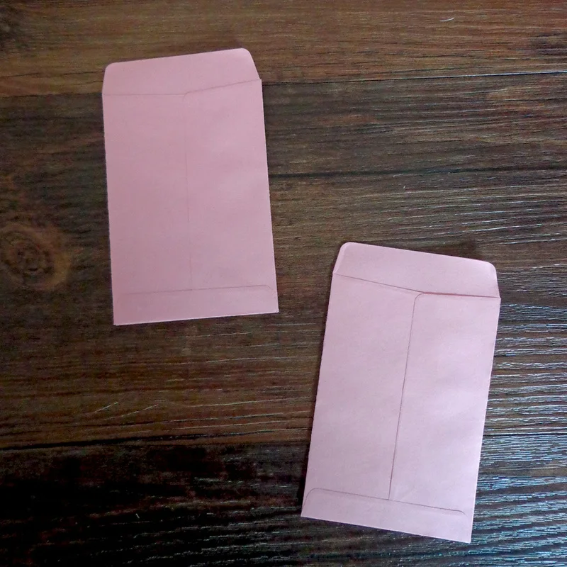 Конверты бумажные светло розовые в стиле ретро 20 шт. 7x10 см + 1 5 см|paper envelope|envelopes