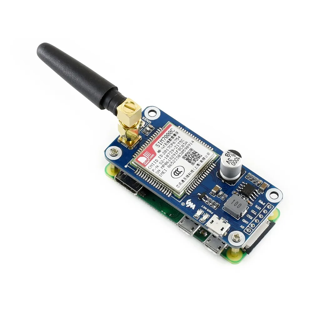 ShenzhenMaker Store NB-IoT/eMTC/EDGE/GPRS/GNSS HAT для RPi 3B/3B+, на основе SIM7000C, поддерживает TCP, HTTP, FTP, SMS, Mail