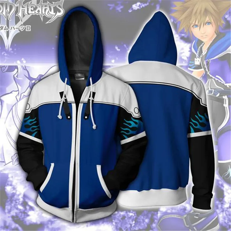 Fans Wear Mens 3D Sweatshirt Kingdom Hearts Hoodies Sora Wisdom Form Zip Up Hoodie Fans Wear Mens 3D Sweatshirt Kingdom Hearts Hoodies Sora Wisdom Form Zip Up Hoodie