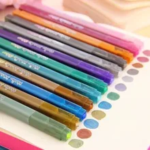 12 шт./компл. металлическая ручка цветная ручка-фломастер ручка для дизайна ногтей в домашних условиях школьные принадлежности