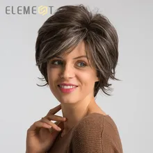 Element 6 дюймов синтетический парик для женщин смешанный коричневый цвет средний размер шапки модные Косплей вечерние парики
