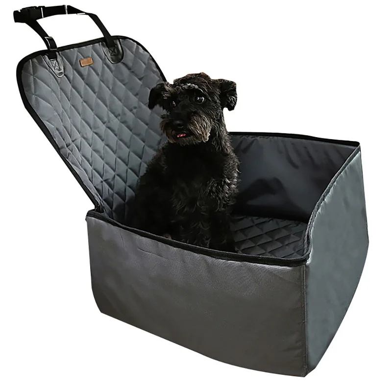 Водонепроницаемый с ремнем безопасности Pet сиденье автомобиля чехол для переднего сиденья для собаки кошка пижамы для малыша, Портативный 2-в-1 собака защитное кресло с нескользящей подошвой - Цвет: grey