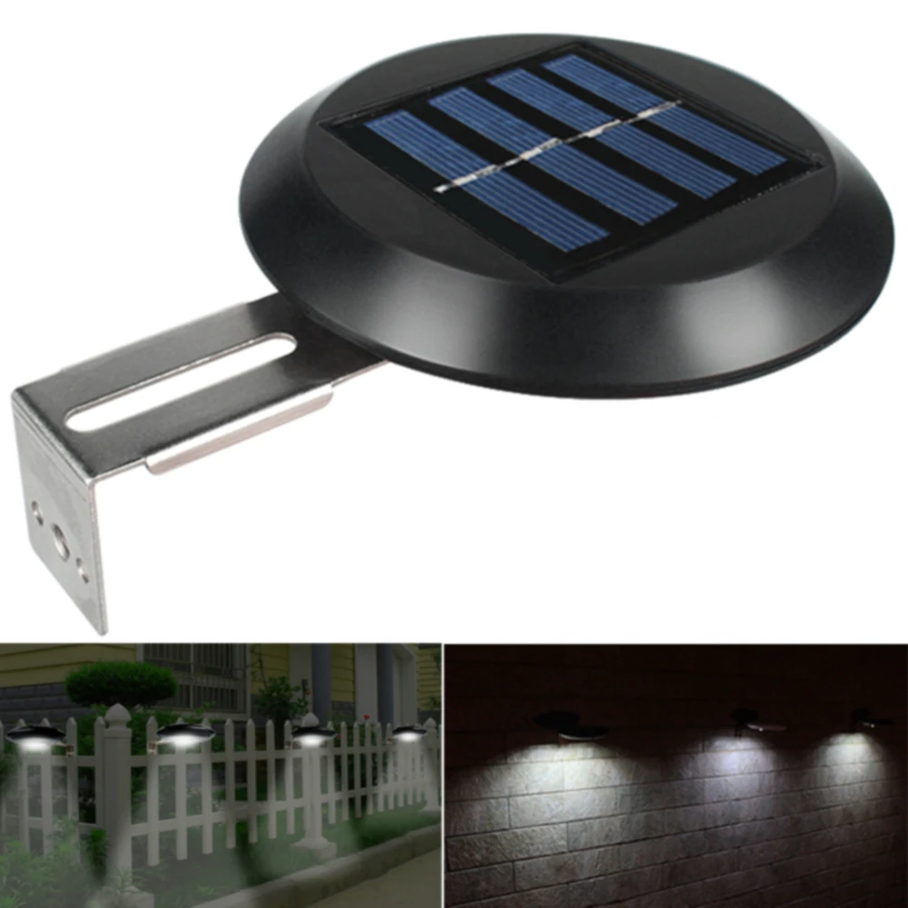 9 LEDs Garden Pathway Solar Powered Sink Round Yard Night Outdoor Home Fence Gutter Grille Light Wall Mount Waterproof |