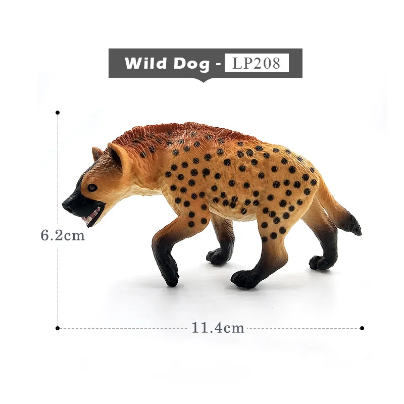 Искусственный леопард, волк, гиена, пантера, Имитация животных, модель, фигурка, пластиковое украшение, развивающая игрушка, фигурка, подарок для детей - Цвет: Wild Dog